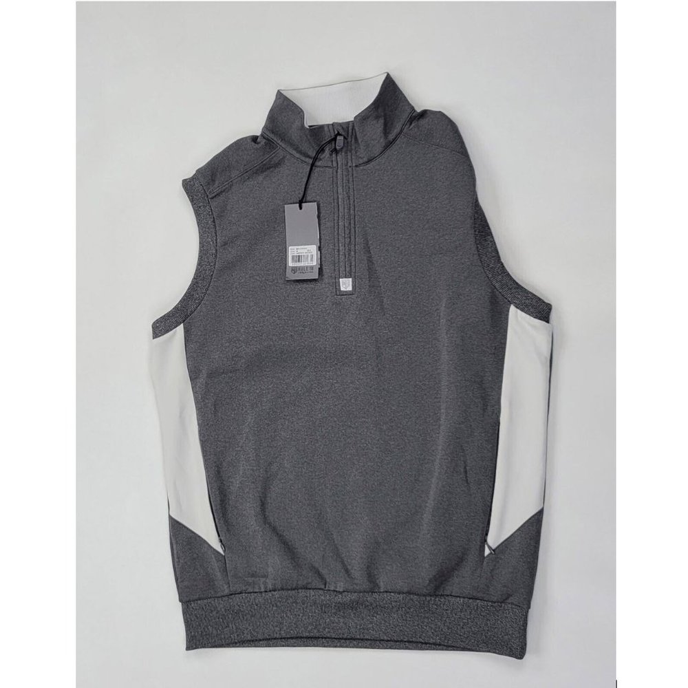 Rule 18 by Bobby Jones Quarter Zip Vest Mens Gray